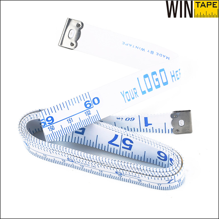 Compact And Easy To Wintape Mini 60-Inch 1.5m White Waterproof Sewing Body Tape Soft Ruler With Blue Printing