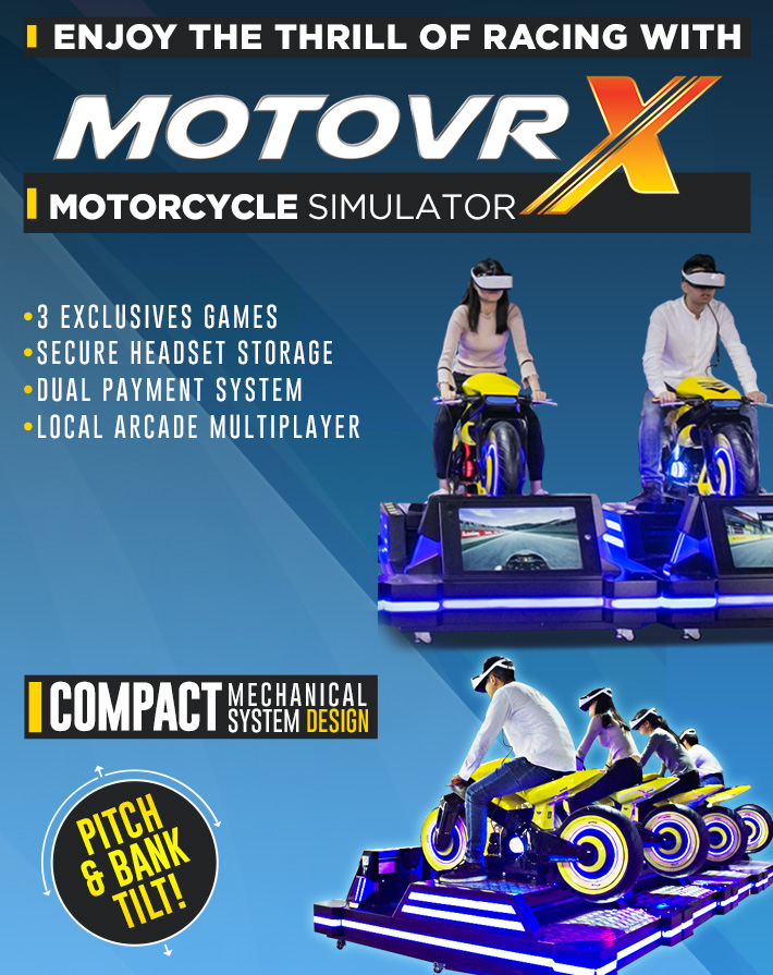 1500W VR Motorcycle Simulator SSD Drive 120G With 24 Inch LED Screen Locked Door