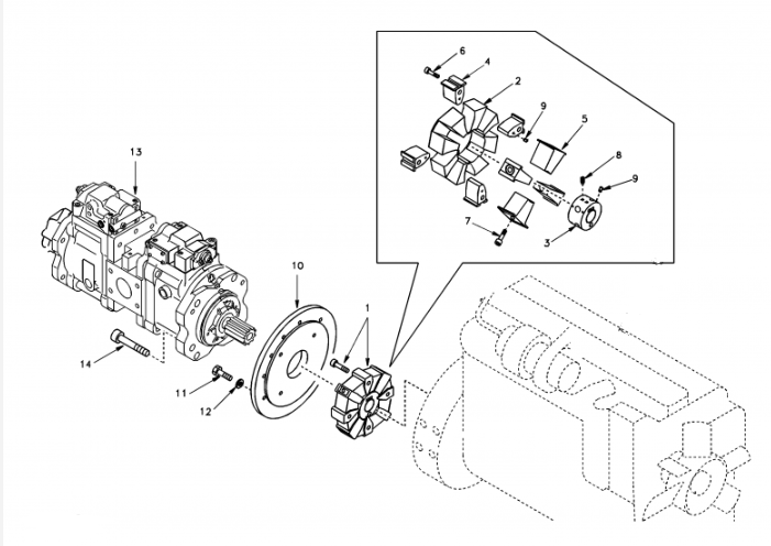 EC140 SA 1142-00531 K3V63DT-9N09-14T Excavator Hydraulic Main Pump