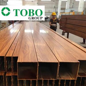 China Aksu Wooden Grain Aluminum Profile Alloy Construction Rectangular Tubes / Aluminum Square Pipes 6063 6061 6082 New mater on sale