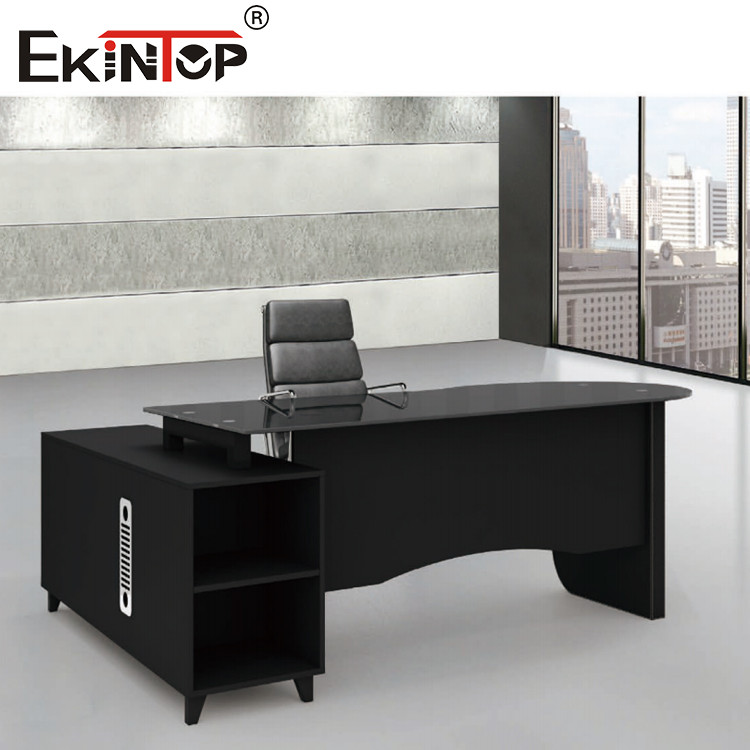 black glass desk