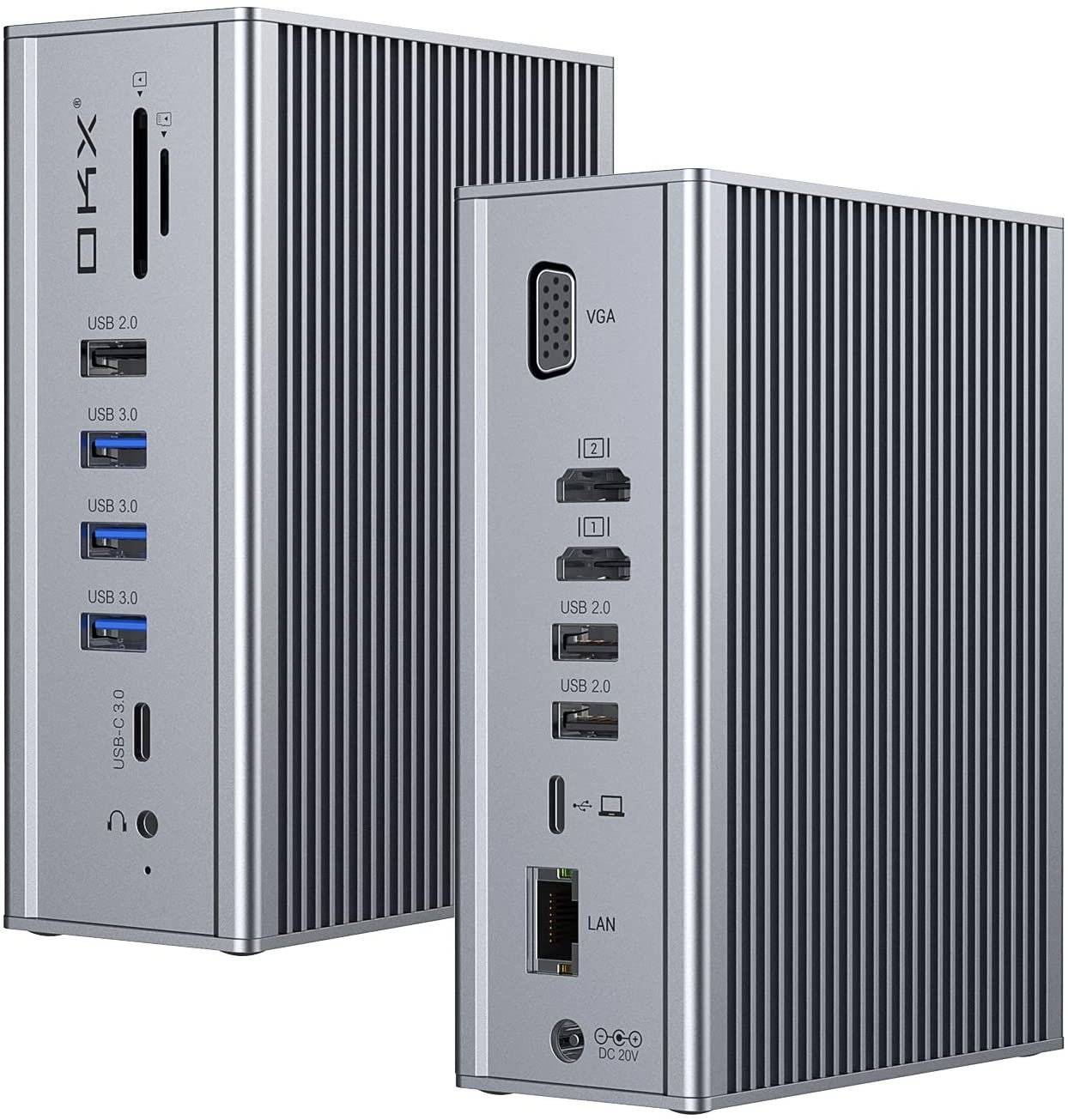 Aluminum Alloy And ABS Material USB C Docking Station with SD /TF Card Reader Plug And Play Connectivity