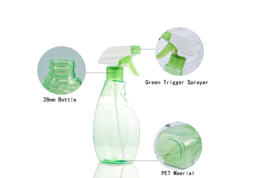 Clear Green Trigger 330Ml Plastic Empty Spray Bottles