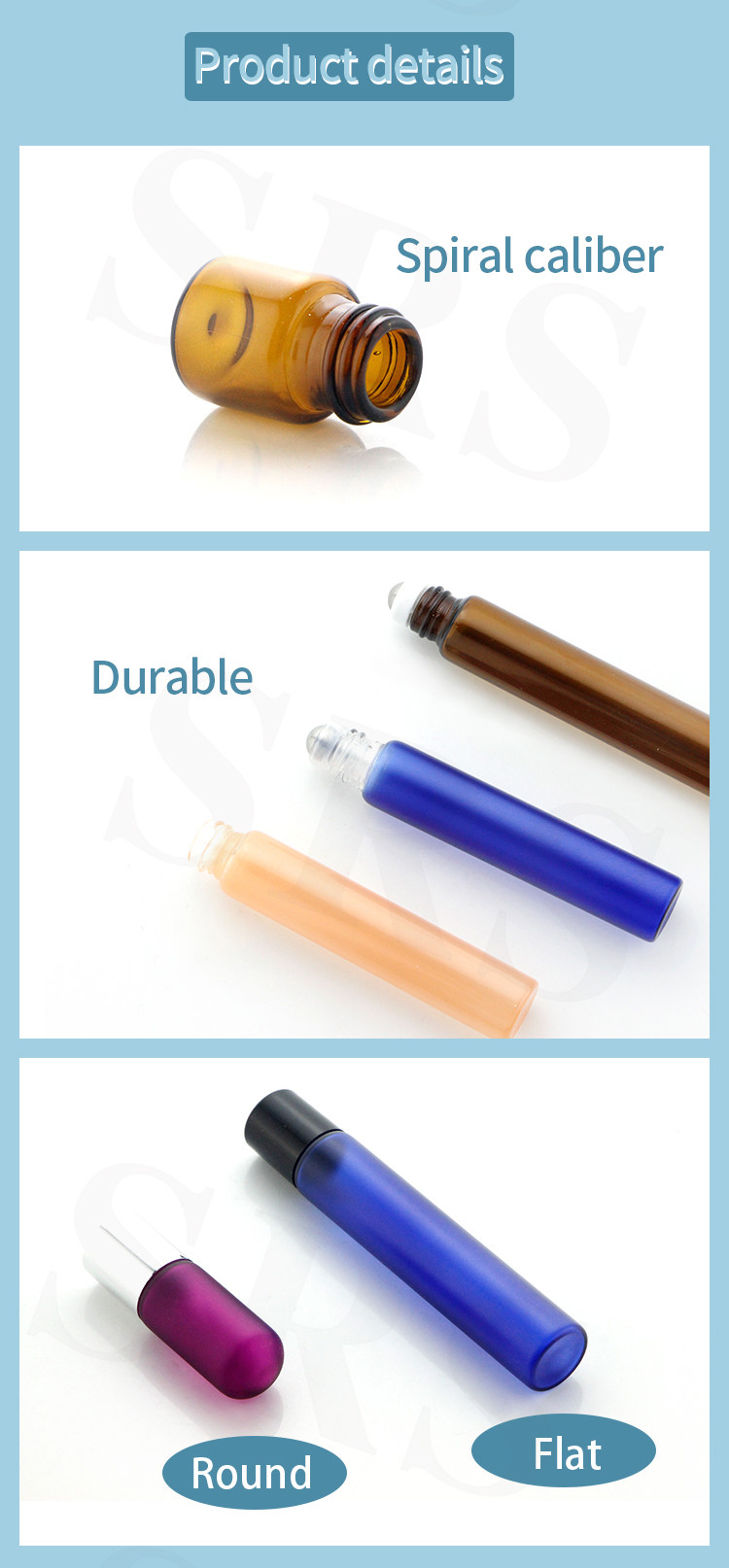 BLP-1ML Mini Travel Size Transparent Glass Vial Roller Ball Bottle For Essential Oil Fragrance No Leakage
