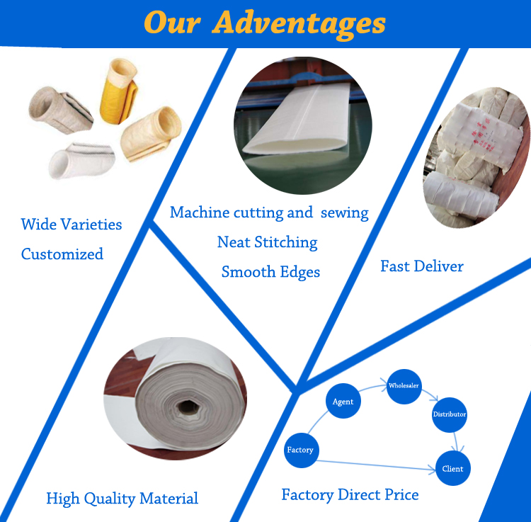 16 Air Volume Professional Filter Bag for Flour Mill Dust Collector 1.8mm Thickness