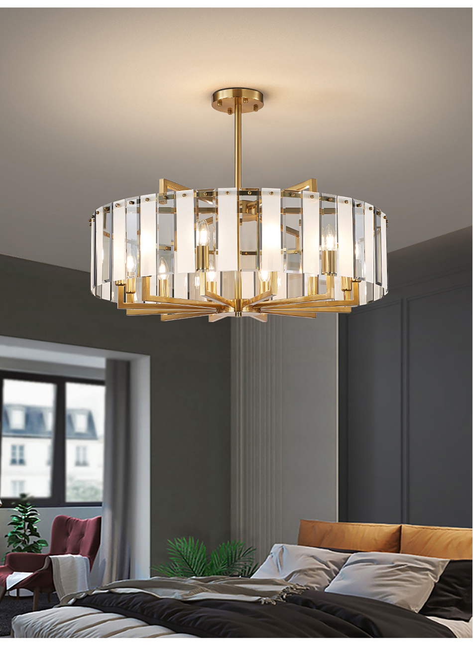Modern home living room decoration round glass lighting candle Chandelier(WH-CY-243)