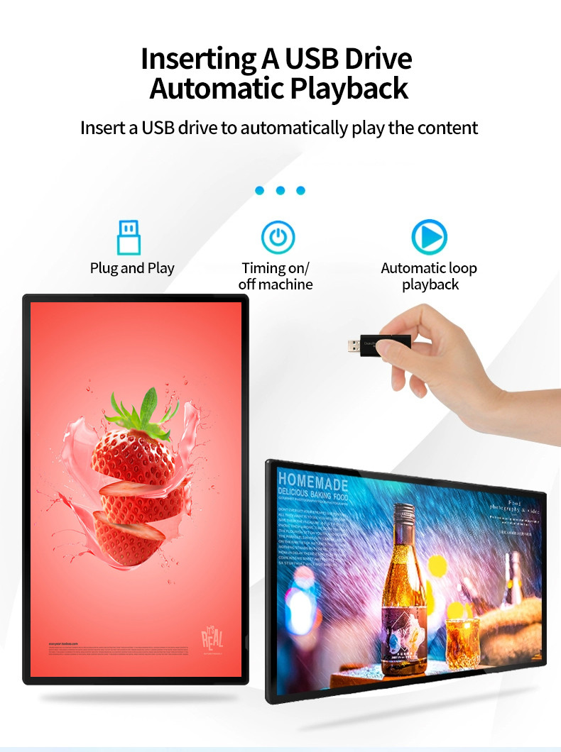 LCD Wall Mounted Digital Signage Android CMS Software For Commercial Advertising