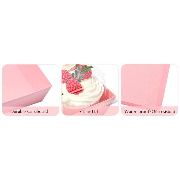 Charcuterie Boxes With Clear Lids, Pack Pink Bakery Boxes, Cookie Boxes, Small Treat Boxes For Pastry, Sandwich, Cupcakes, Strawberries, Dessert To Go