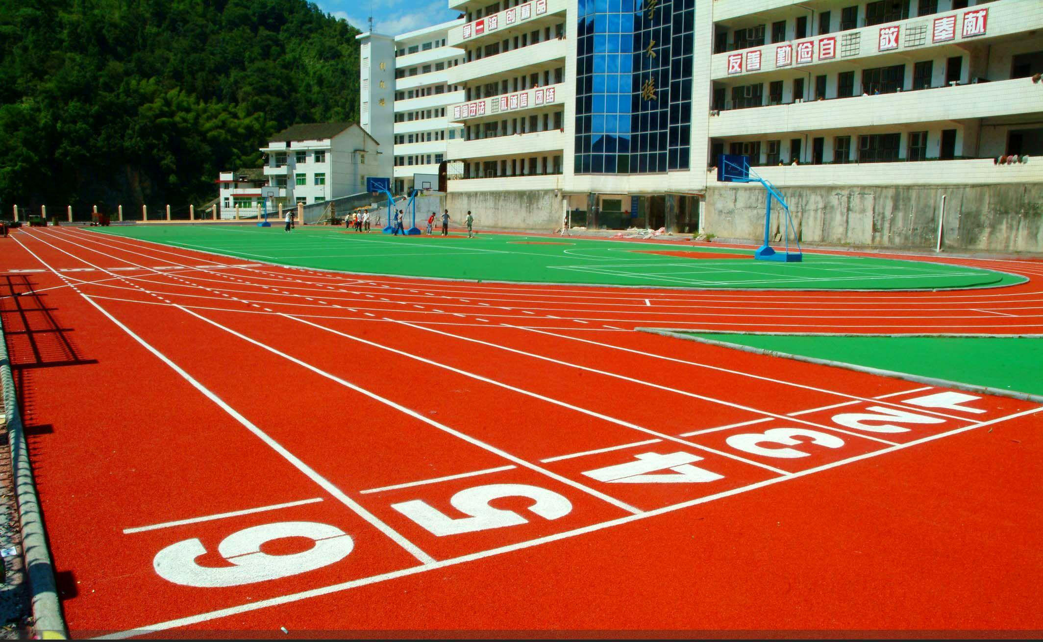Outdoor Rubber Jogging Track UV Resistance EPDM Seamless Flooring Granule Path