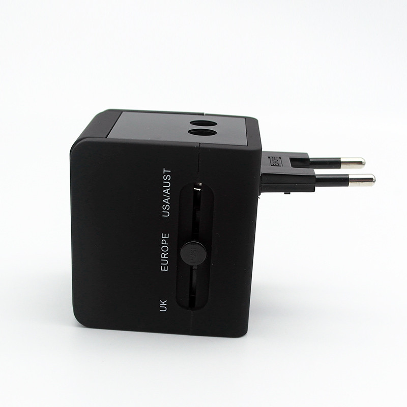 Wholesale cheap gift items travel multiple USB adapter, multi plug travel adpater with 2 usb