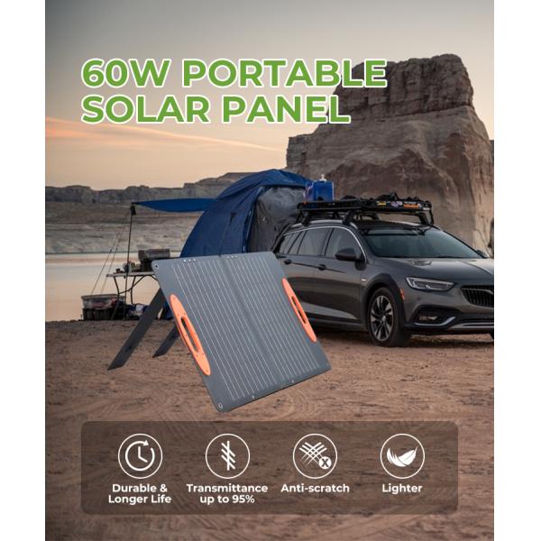 Mono Portable Solar Folding Bag 60W Foldable Solar Panel For Overlapping Requirements