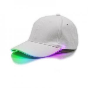 Quality Adjustable Glow Light Up Baseball Caps , White Club Party Sports Led Baseball Hat for sale