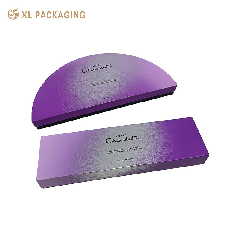 Luxury Chocolate Paper Box Candy Nuts Gift Packaging Silver Foil Semicircle Chocolate Box