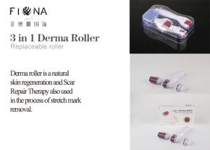 Quality Titanium 3 in 1 changeable heads 180/600/1200 needle derma roller with micro needle roller for sale