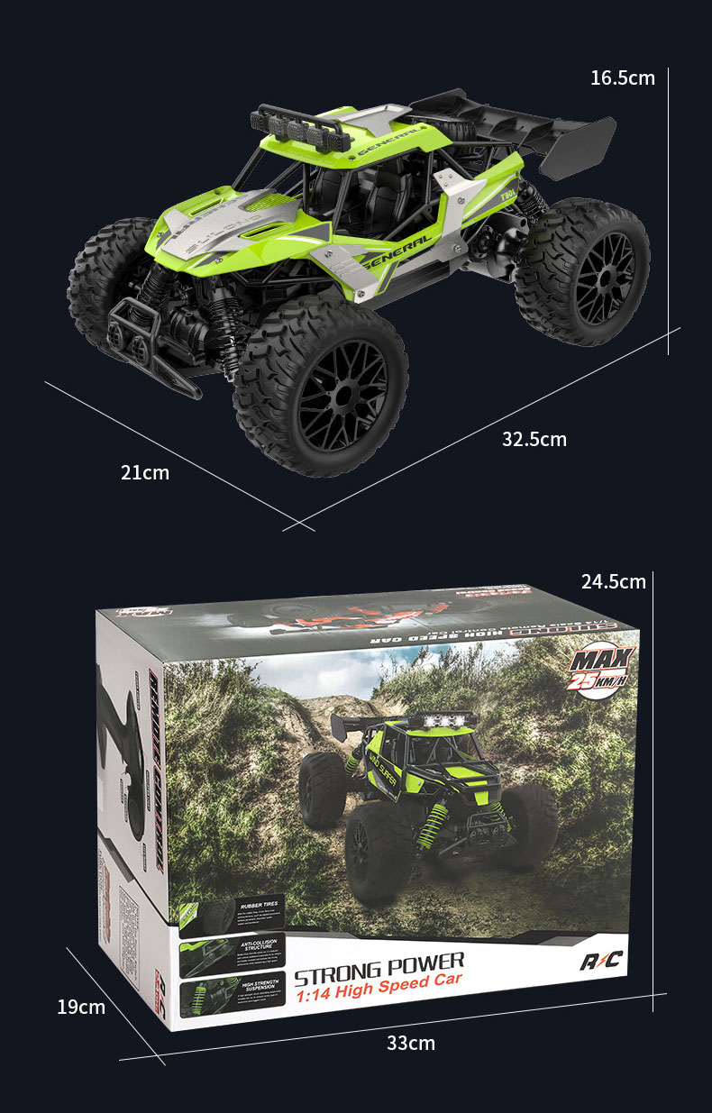 RC Racing Car Toy 1 14 Alloy Remote Control Vehicle for Mountain Off-Road Climbing