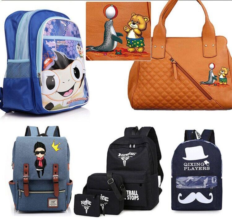 Custom Heat Transfer Tags / Heat Transfer Decals For Suitcase / School Bag Hand Bag