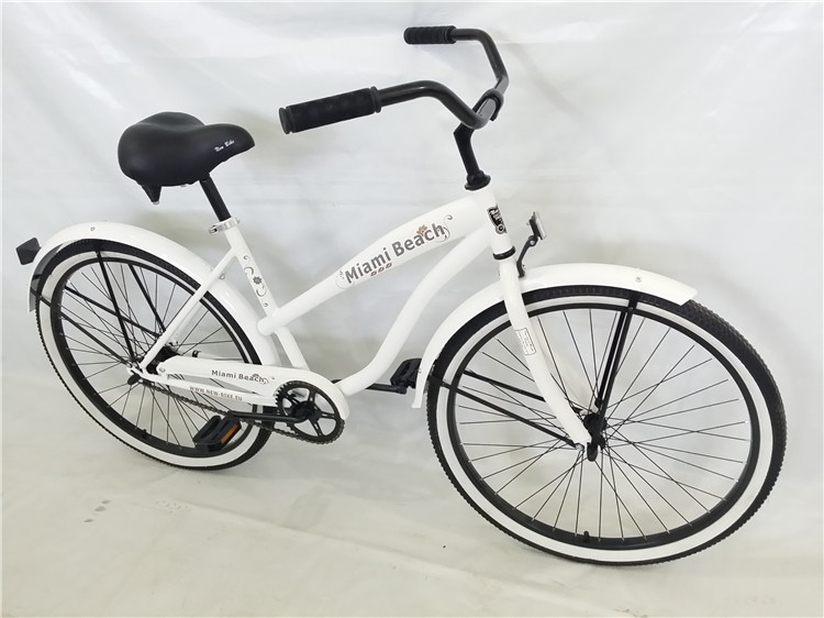 Made in China white color OEM steel frame 26" 2.125 beach cruiser for lady for sale
