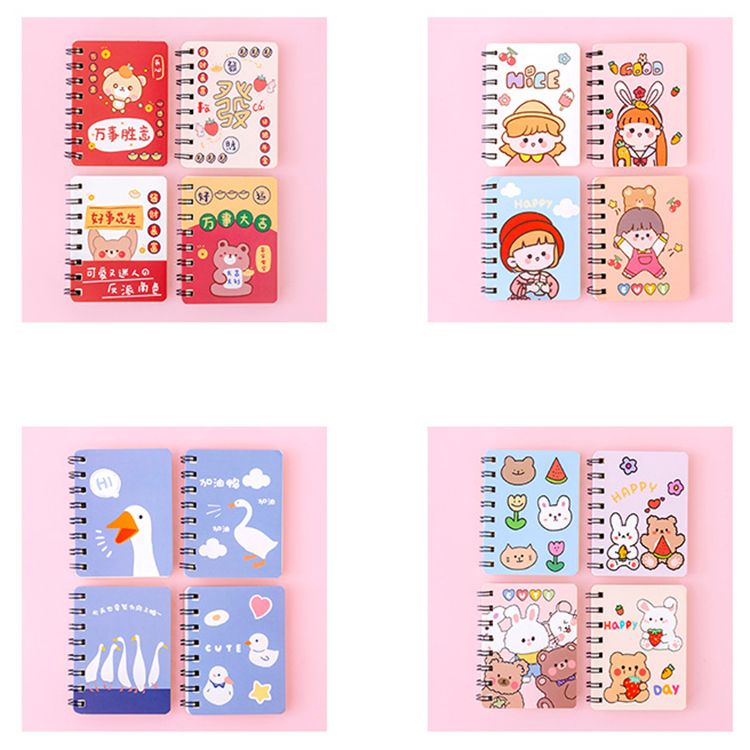 Fashion Eco A7 Friendly Animal Custom Mini Kawaii Kids Cute Spiral Notebook for Gift