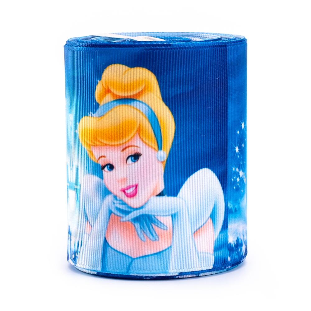 Factory High Quality Fashion Cheap Wholesale fairytale cartoon princess 75mm grosgrain printed ribbon