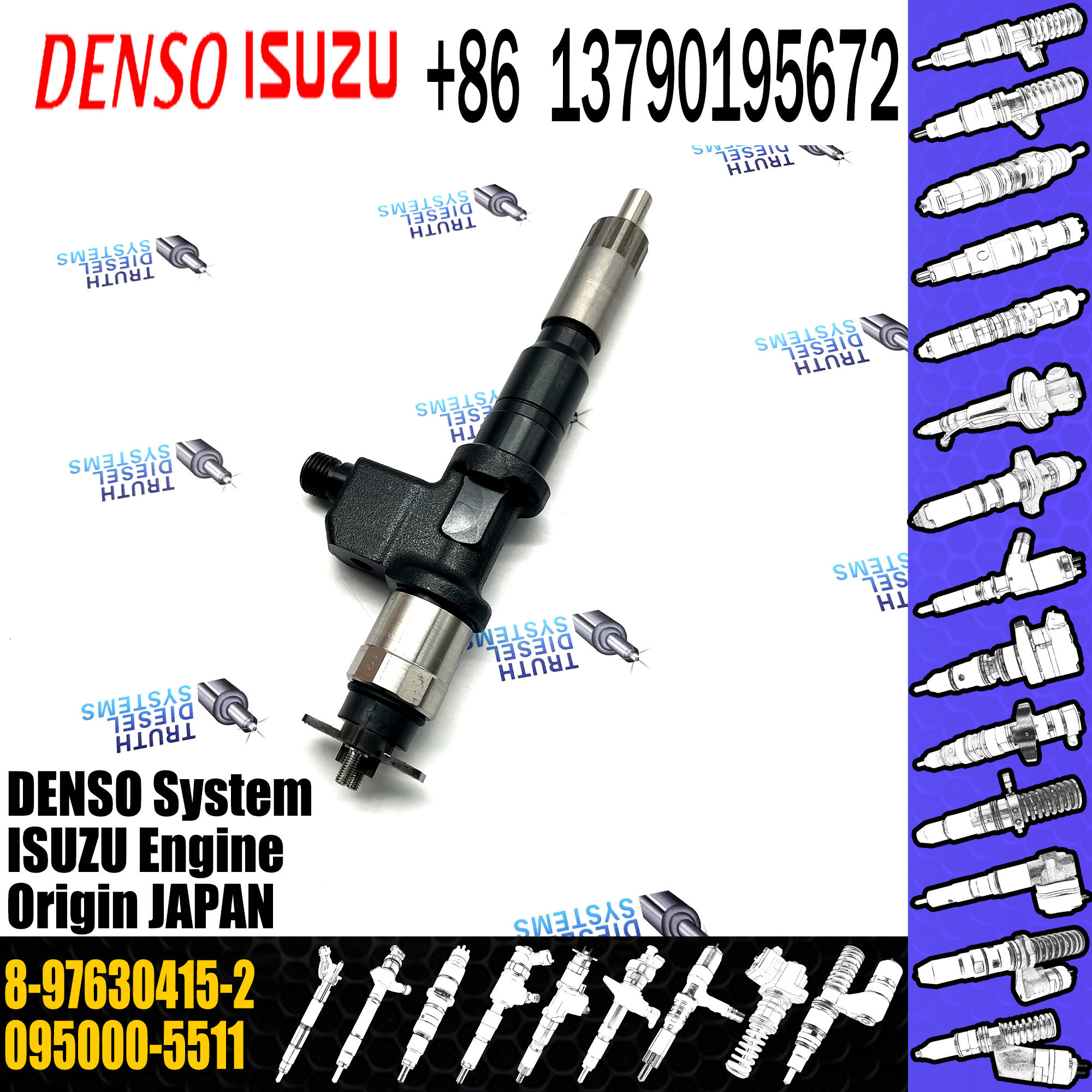 GAMEN Brand New Common Rail Fuel Injector 095000-5511 8-97630415-1 8-97630415-2 For ISUZU 6WG1 6WF1 6UZ1