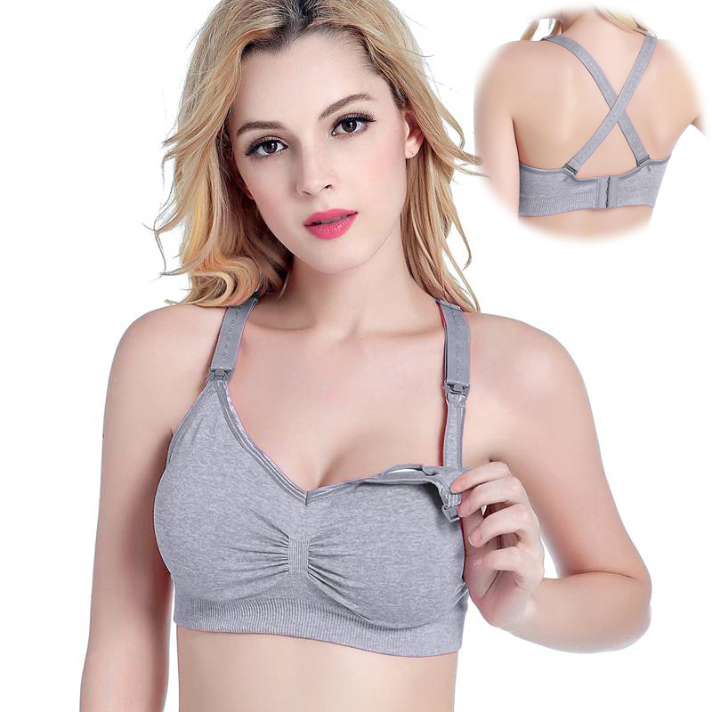 Women's Breathable Nursing Bra for Breastfeeding Knitted and Supportive HEXIN
