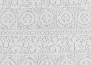 Quality Polyester Water Soluble Lace Fabric With Linear Lace Designs For Ladies Party Dress for sale