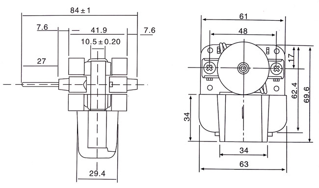 C Frame Shaded Pole Motor YZF61 , Single Phase Refrigerator Fan Motor