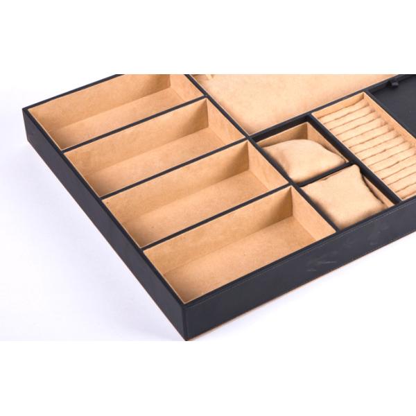 Custom Size PU Leather Jewelry Storage Drawer Inserts With 18 Compartments