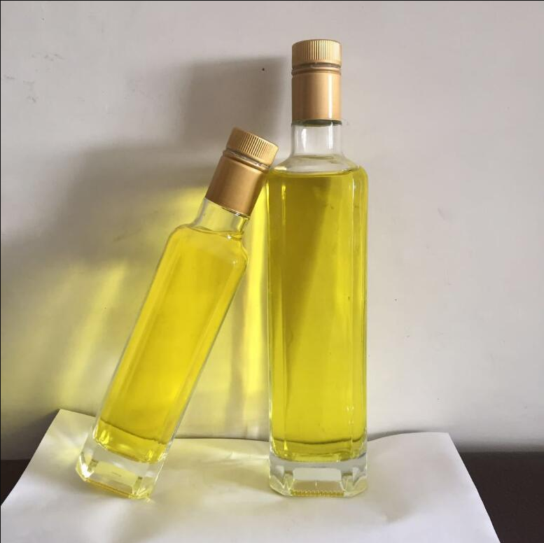 Pull-Ring Sealing Type 250 Ml Square Glass Olive Oil Bottle for Sauces and Beverages