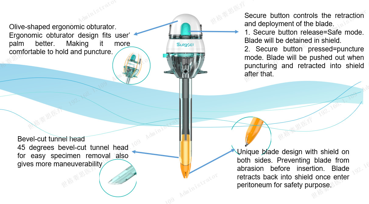 Surgical Instruments Sigle Use Trocar with Blade Disposable Bladed Trocar