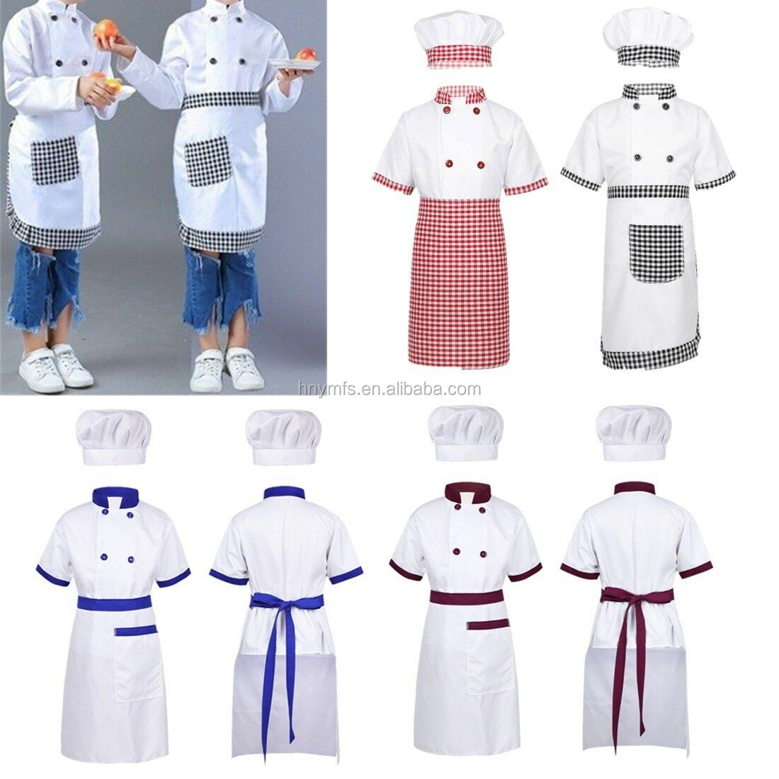 Customized Black Chef Work Wear Anti Wrinkle Economical Friendly