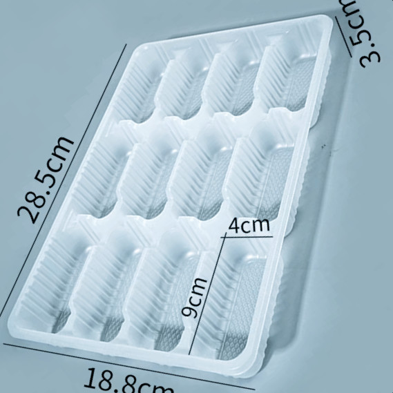Plastic Dumpling Freezer Tray Packaging Lining Frozen Food Packaging Disposable Dumpling Tray with Lids