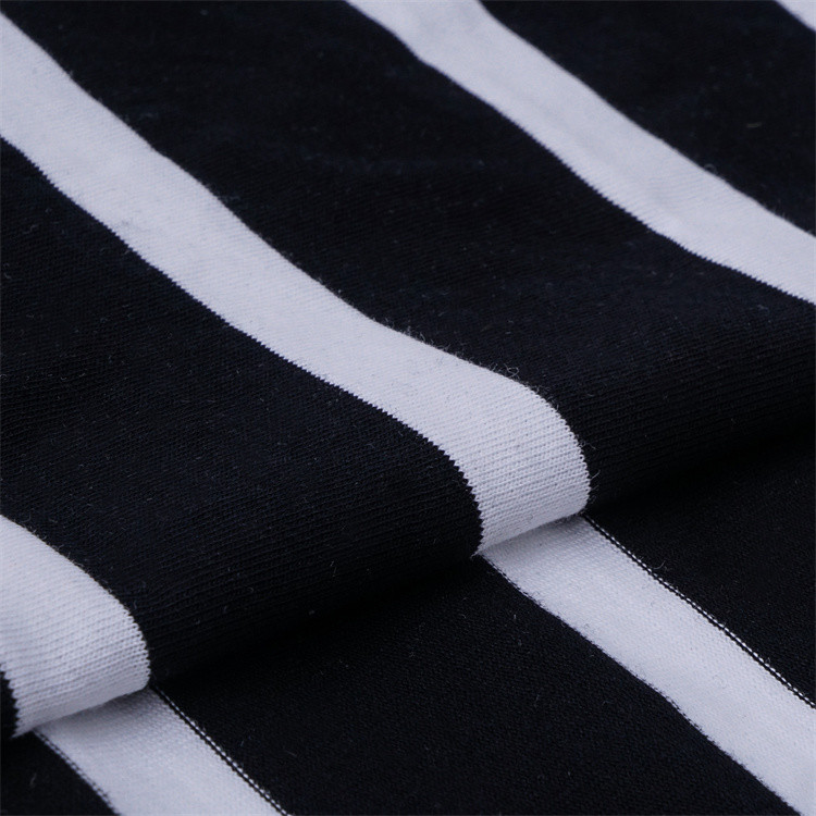 Breathable And Sweat-Absorbent Durble And Smooth Striped Knit Fabric For Casual Wear