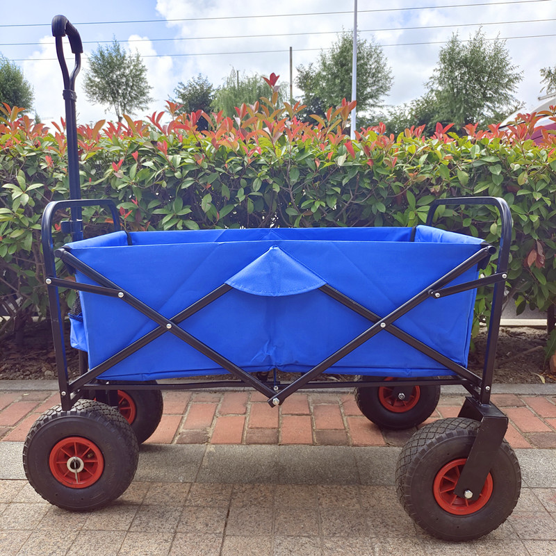 Adjustable Handle Collapsible Utility Beach Cart 3.00-4 Wheels Tools Trolley Folding Wagon