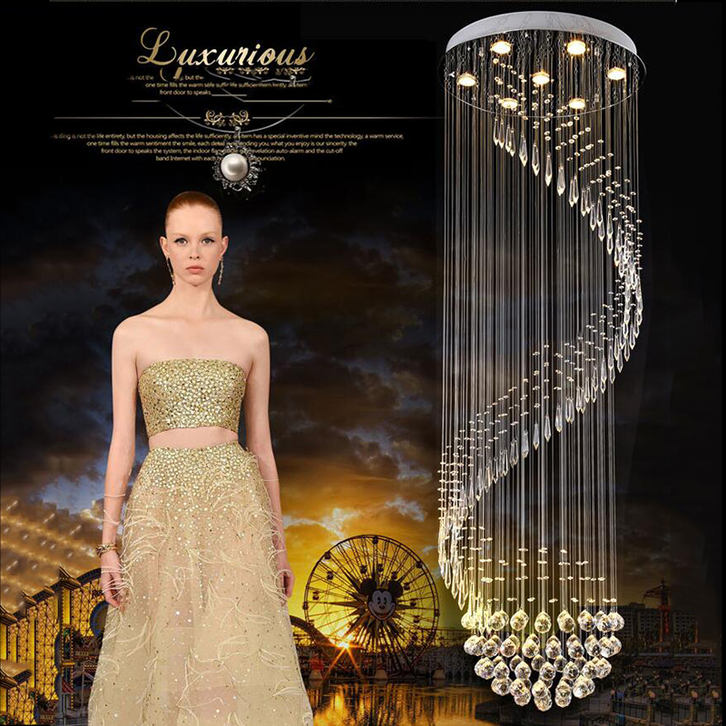 Modern Crystal Chandelier For Spiral Design LED Luxury Crystal Lamp(WH-NC-35)