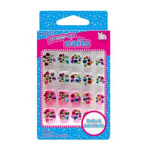 Quality 3D Kids Transparent Fake Nails healthy , Pink toenail fake nails for sale