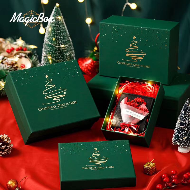 Custom Order Accepted Rigid Paper Boxes With Lid for Christmas Birthday Gift Packaging