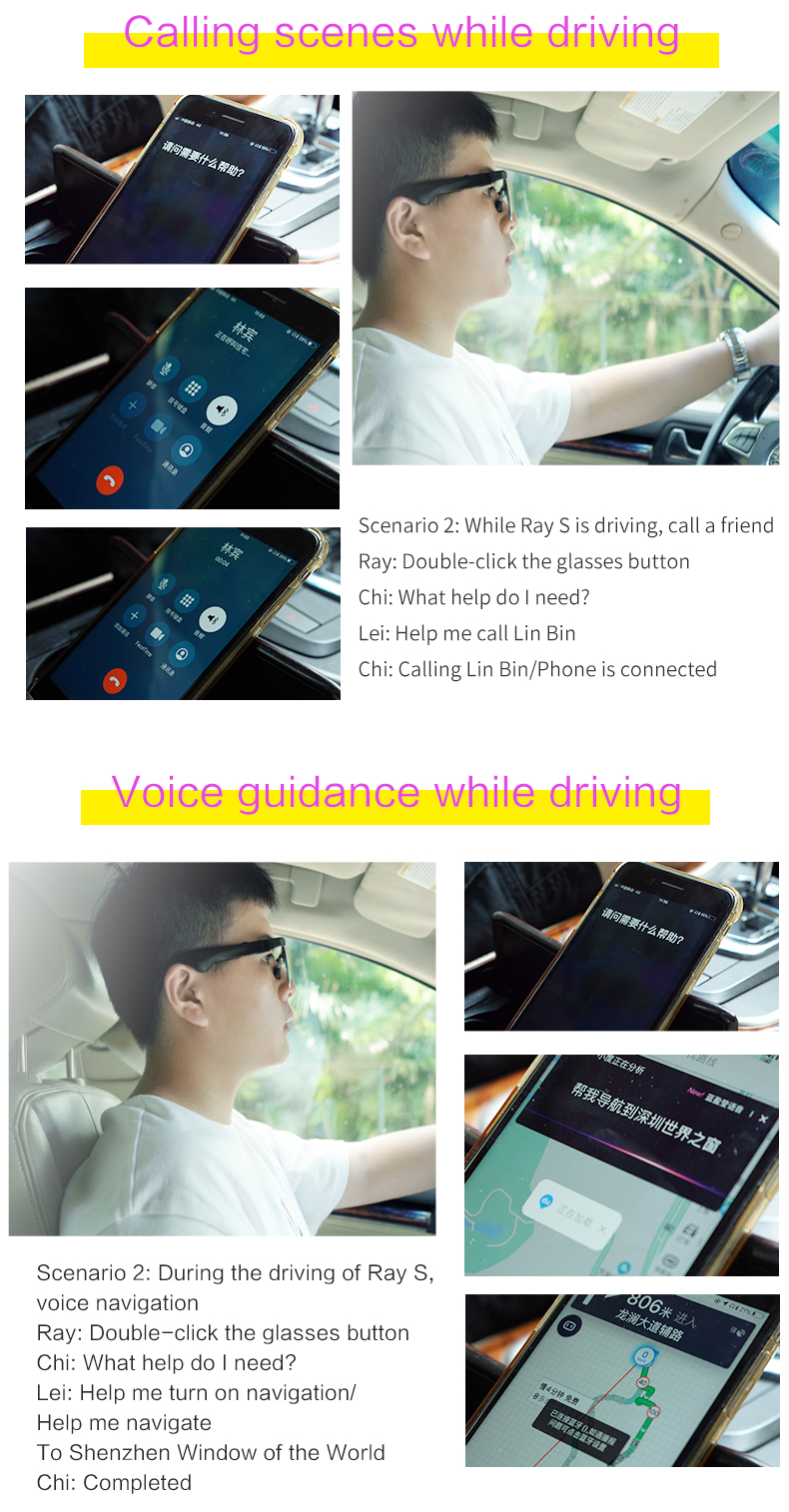 New Generation 5.0 Smart Music Glasses Phone Glasses Sun Glasses