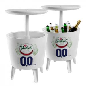 Quality Outdoor Modern Multifunctional White Color Plastic Table Cooler Box 49.5DX57Hcm for sale