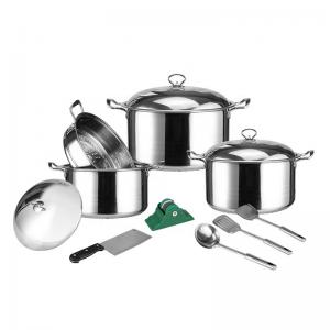 China Fancy design 12pcs stainless steel cookware set with metal lid on sale