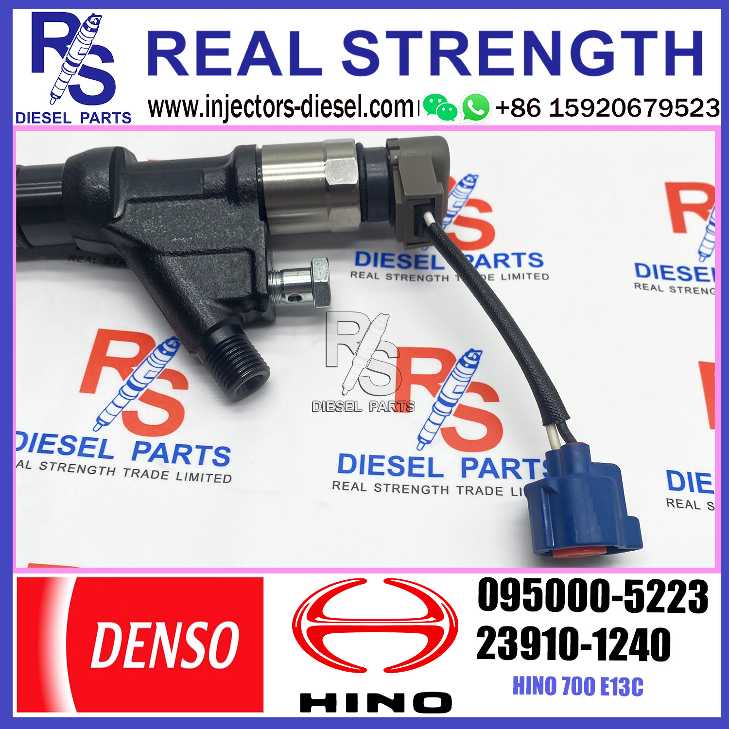 Common Rail Injector 095000-5223 23910-1240 095000-5224 23670-E0340 For HINO/TOYOTA HINO truck E13C/FIAT