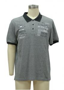 China Grey Melange All Cotton Mens Polo T Shirts / Guys Polo Shirts 48 / 50 / 52 Sizes on sale