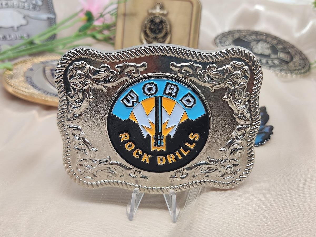 Custom 3D Logo Motorcycle Antique Belt Buckle Nickel Soft Enamel Belt Buckle