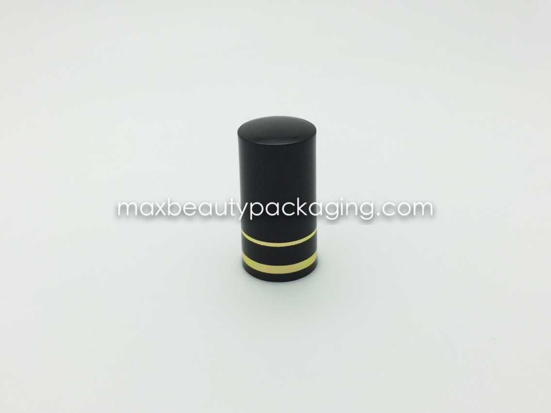 N1077 glossy black injection nail polish cap with hot stamping print nail polish packaging uv coating color available