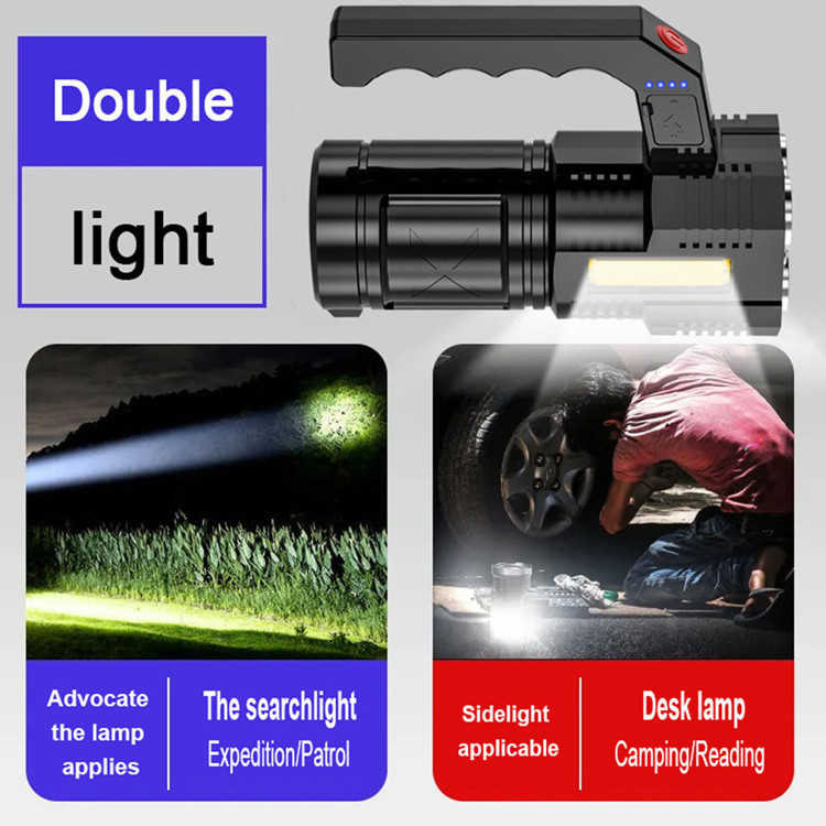 1500mah Rechargeable Waterproof Torch Outdoor Working Light 6000K