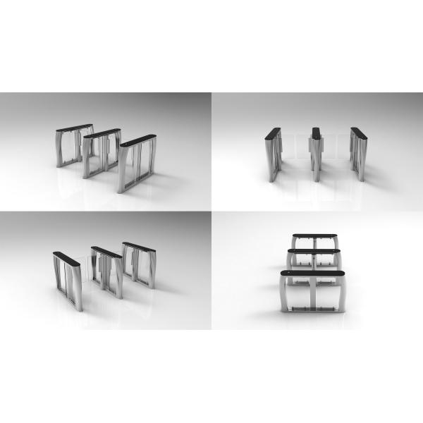 Glass High Speed Gate Turnstile 4 Pairs IR Sensor 304SUS Housing For Airport