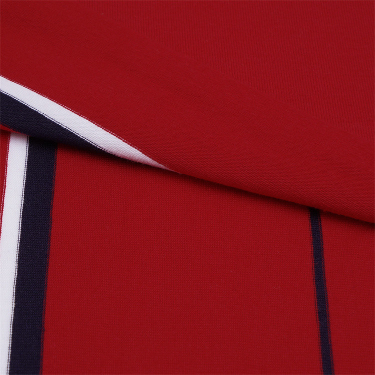 Fashionable And Natural Environmentally Friendly Soft Striped Knit Fabric For T-Shirt