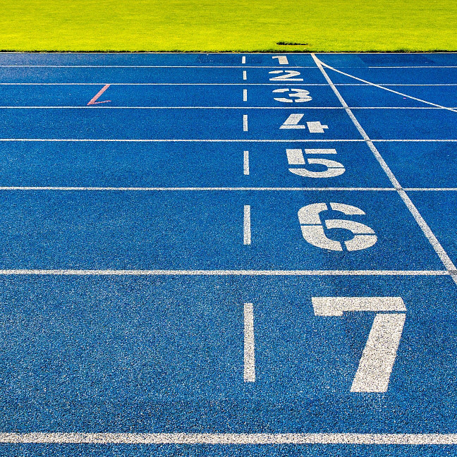 Blue 13mm Eco Sports Flooring Secondary School Rubber Running Track And Field