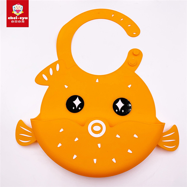 Marine Style Baby Shampoo Cap Silicone Easily Wipes Baby Bibs With Snaps