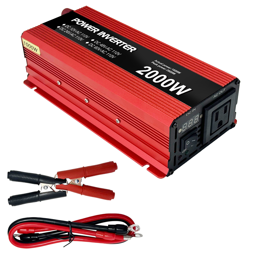 1000W 2000W Peak 12V 24V 48V 60V Pure Sine Wave Power Inverter With Overload Protection